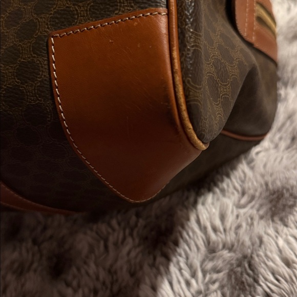 CELINE Brown and Tan Travel Duffel Bag 90s Vintage 🔥 - Picture 11 of 12